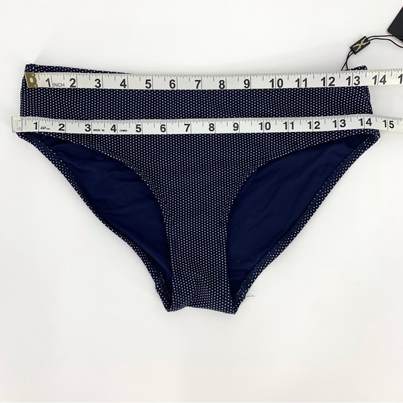 Nip Tuck NWT Navy with White Polka Dots Mid Rise Full Coverage Bikini Bottoms, 6 - Picture 9 of 15